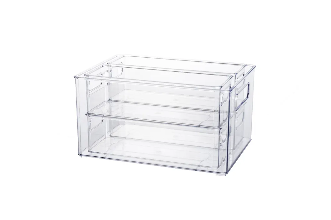 Conjunto de Caixa de Armazenamento com Alça Corte Retangular 5PCS para Frigorífico e Cozinha