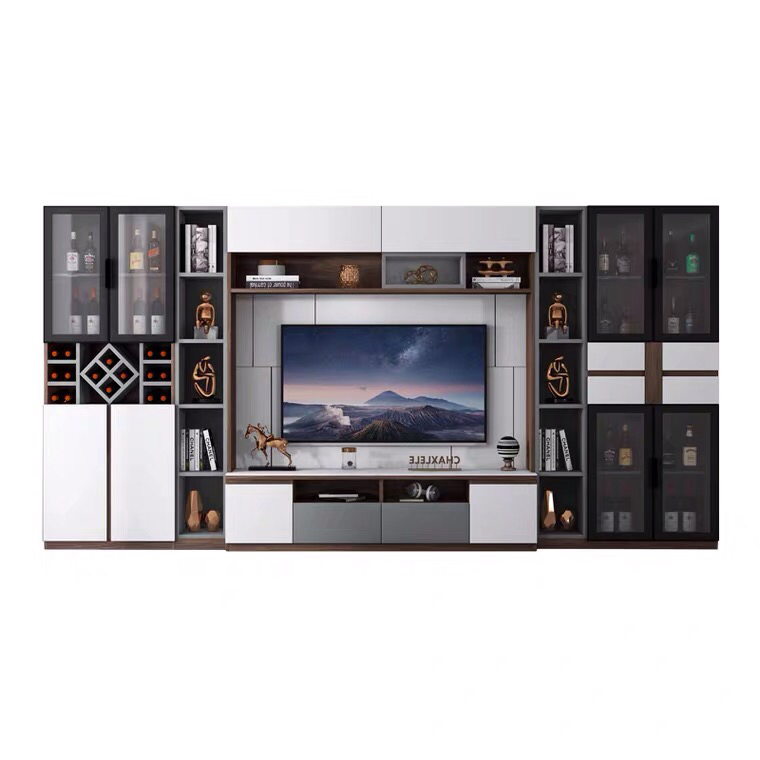 Móvel moderno de madeira barata para armazenamento em casa, móveis para sala de estar, suporte para TV