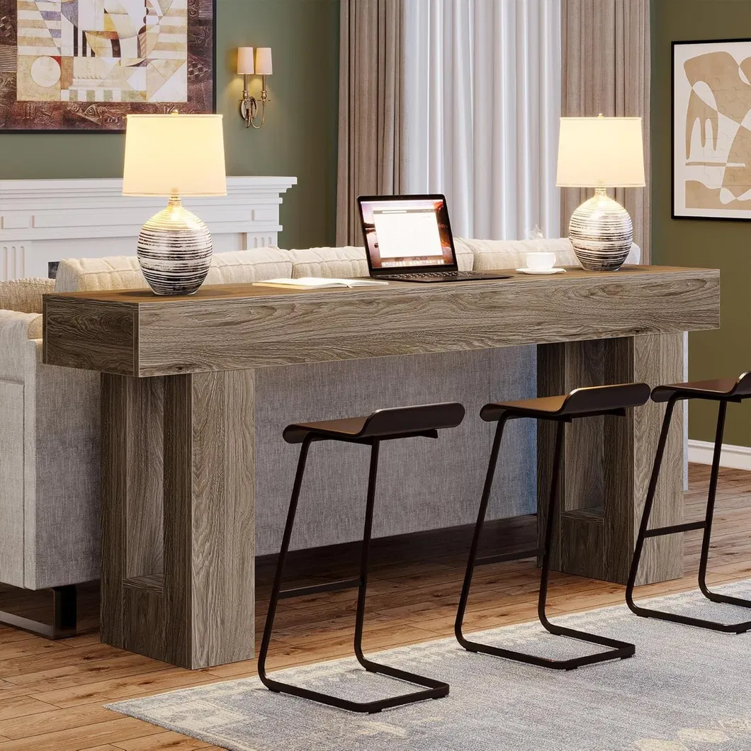 Mesa Console Longa (Cinza) 9