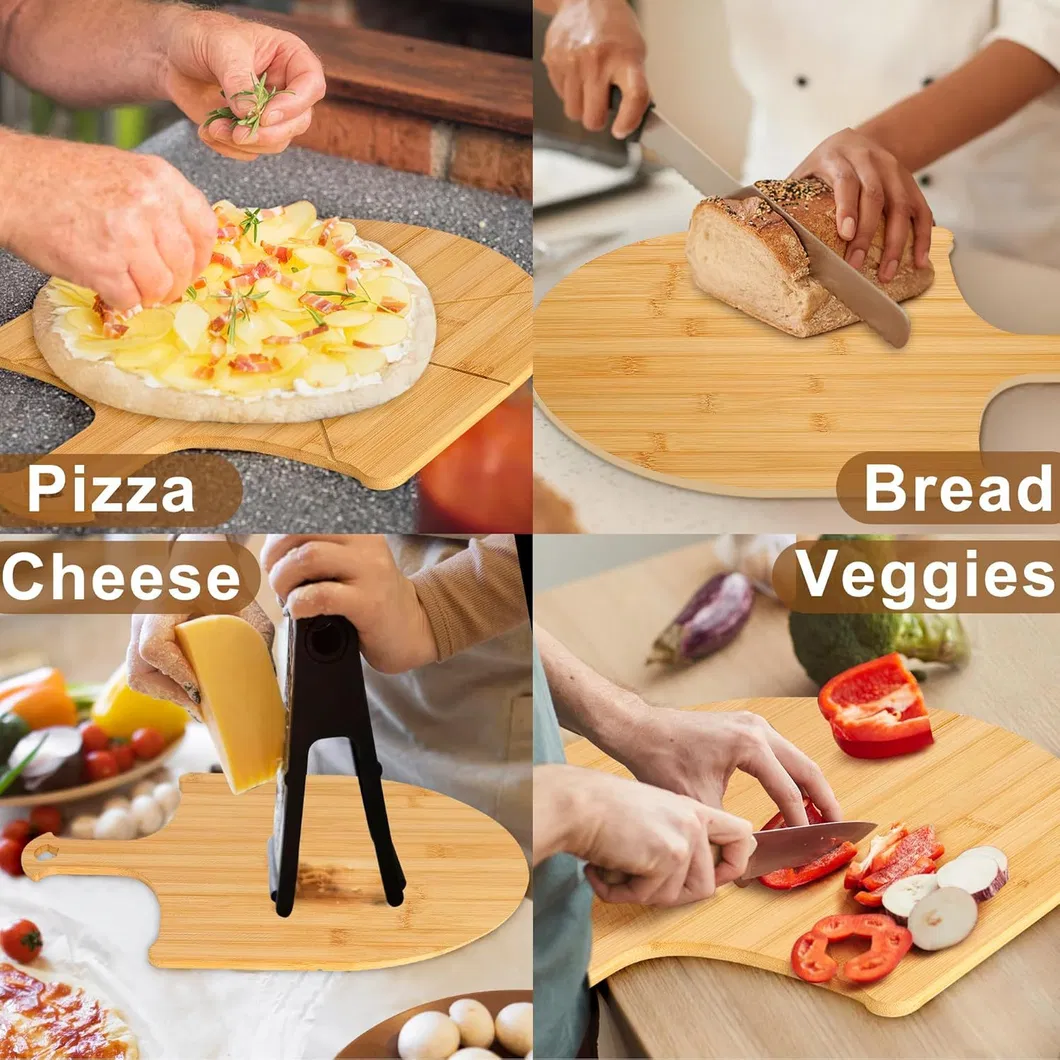 Bandeja de Jantar em Forma de Pizza de Madeira