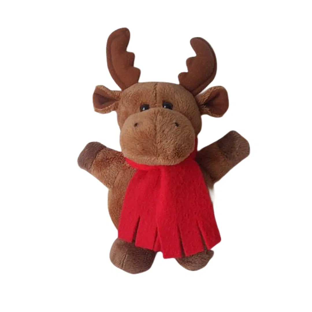 Christmas Mascot Moose Soft Plush Toy Stuffed with Scarf Gift