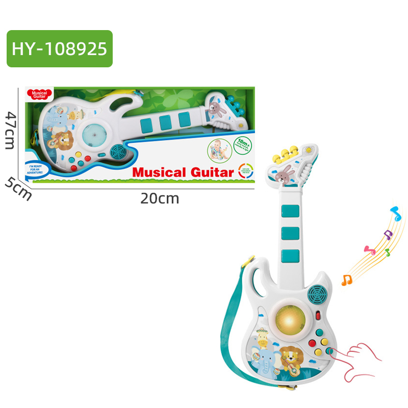 Baby Early Learning Music Instruments Interactive Gift Enlighten Kids Guitar &amp; Microphone Toy Set with Lights Sound Effects