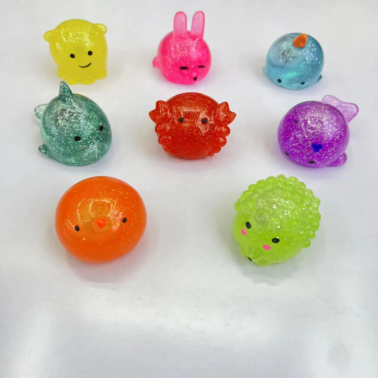Big Glitter Animal Mochi Fidget Squishy Decompression Toys for Kids