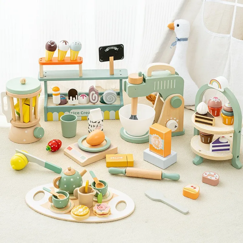 Wooden Food Cooking Game Kitchen Toys 4