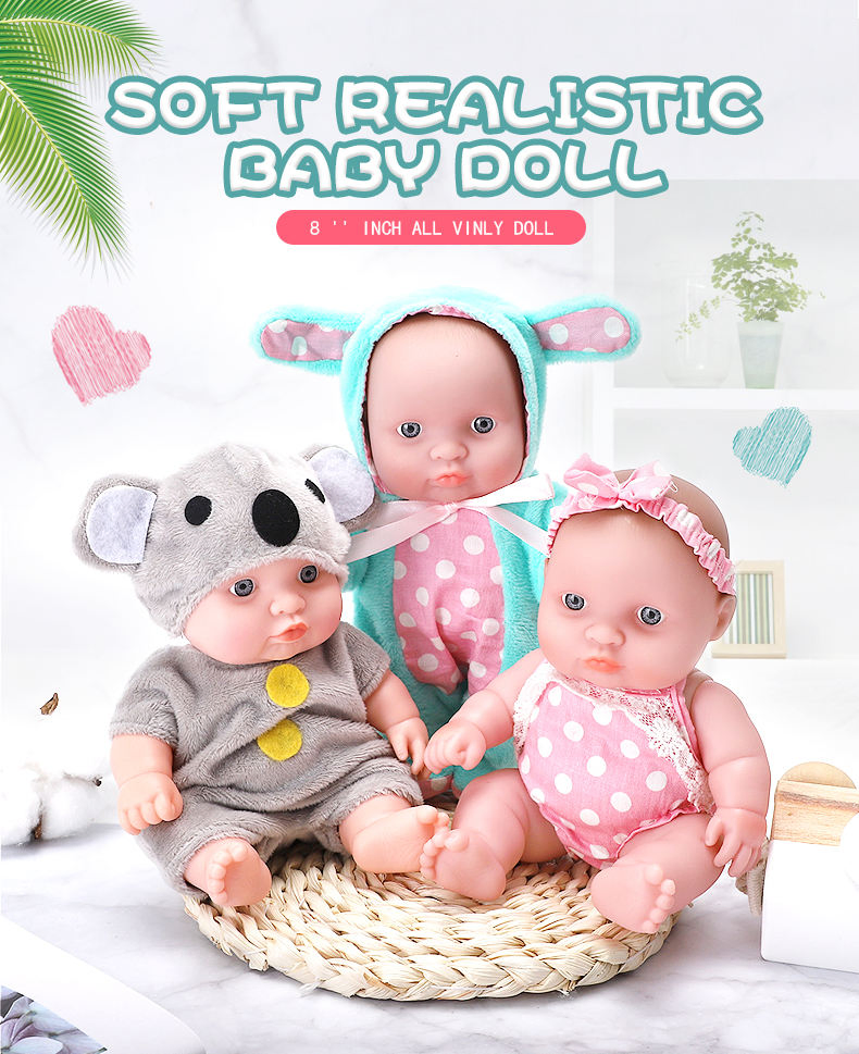 Factory Price Soft Plush High Quality New Item Baby Dolls 8 Inch Reborn Baby Doll Soft Plush