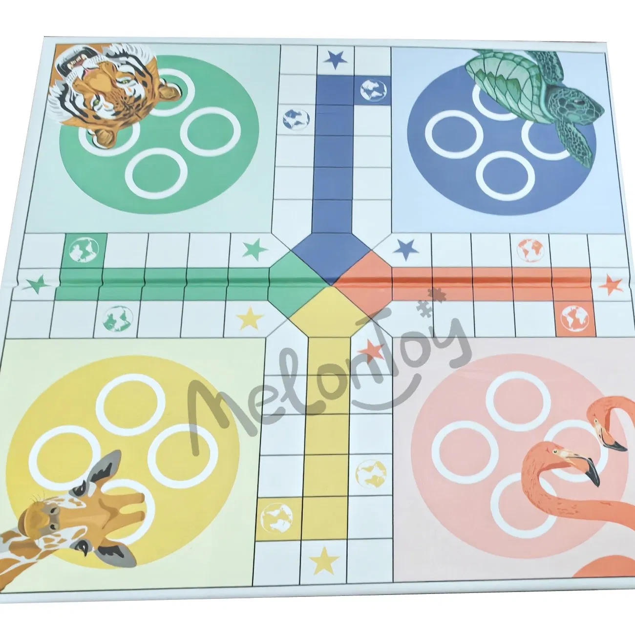 Animal Adventure Board Game Dice Rolling Games with Chess Spinner Table Board Game Children Toy Paper Board Game