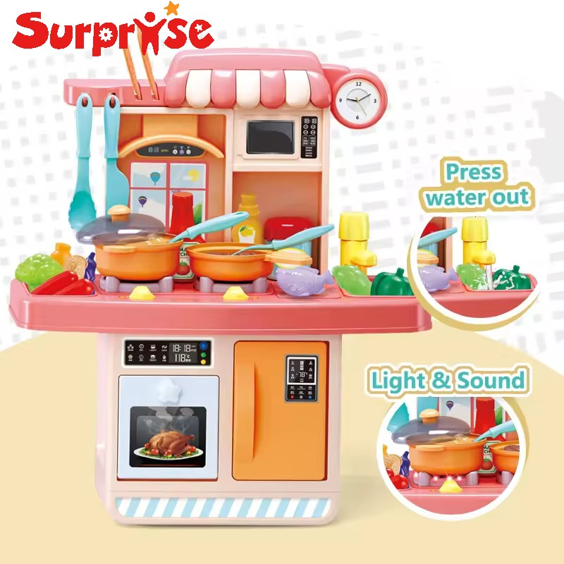 Kitchen Toys Cooking Pretend Play Juguetes Set Children's Toys Spraying Kitchen Set Toys