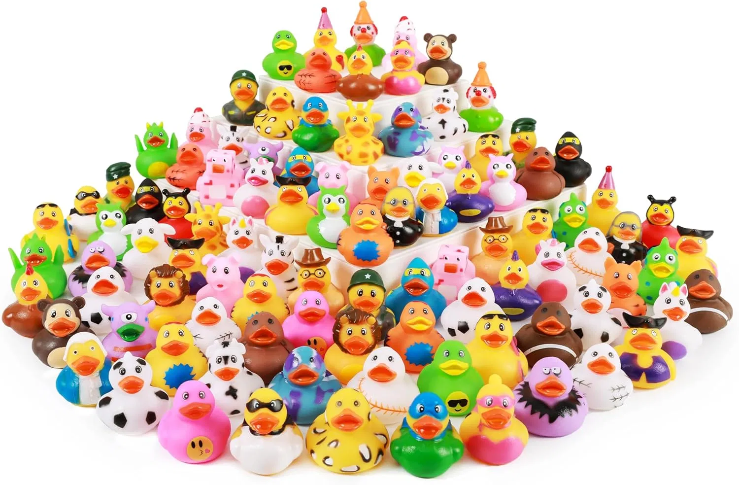 Rubber Ducks, Random Assortment Ducks Bulk with Mesh Carry Bag, Mini Rubber Duckies for Baby Bath Toys, Kids Toddler Summer Pool Toys Birthday Gifts Party Favor