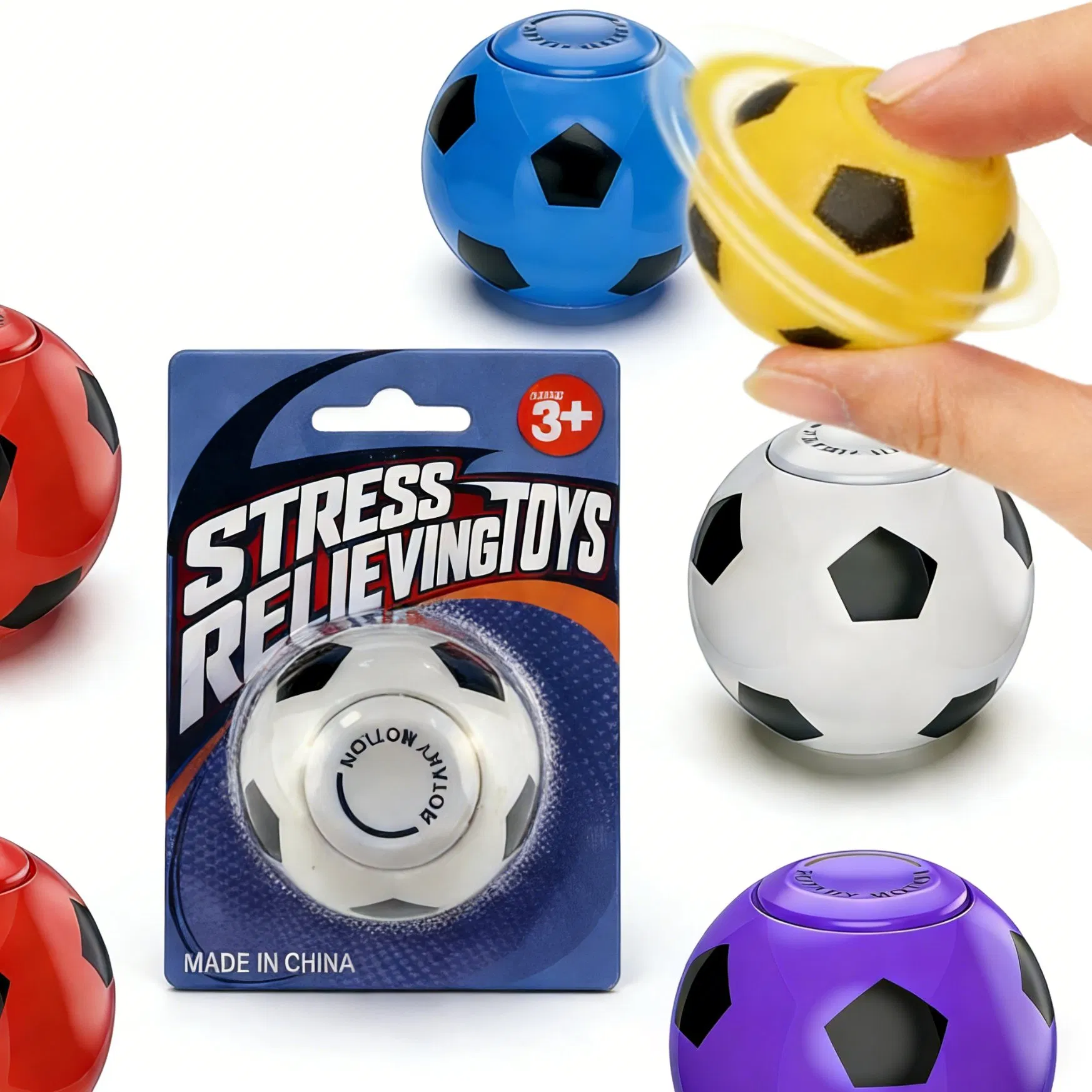 Soccer Ball Fidget Spinner Stress Relief Gift 4.6cm Mini Finger Toy for Football Fans Bulk Wholesale Customizable Souvenir