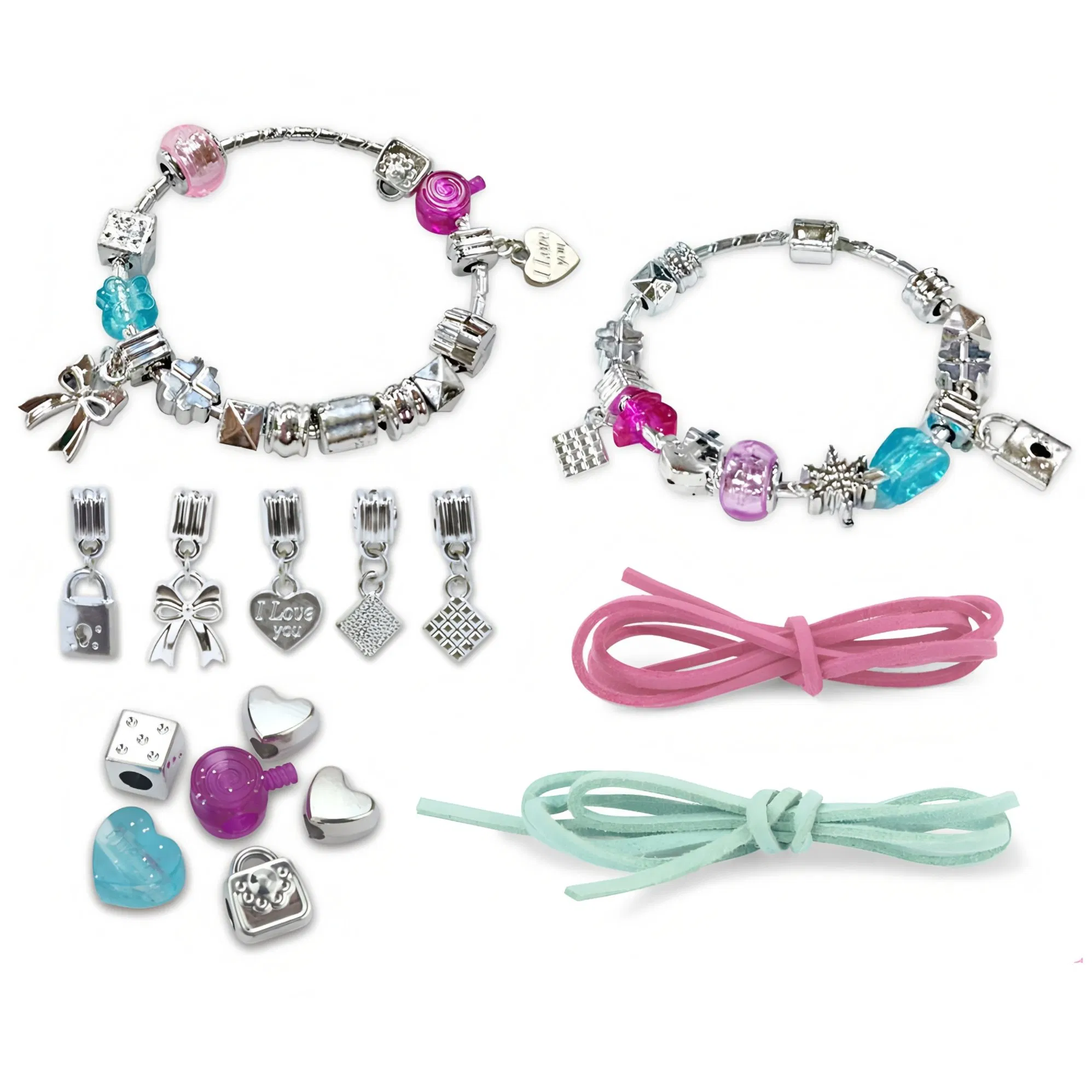 Wholesale Creative Bracelet-Making Set with Charm Pendants DIY Playful Charm &amp; Jewelry Kit, Tweens &amp; Girls, Arts &amp; Crafts Set Toys