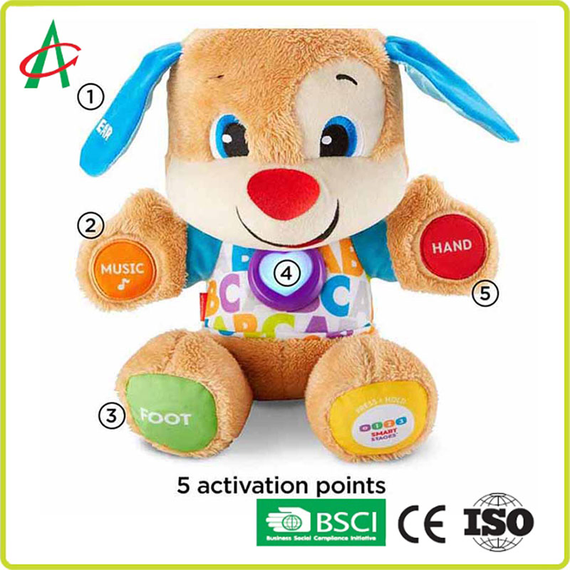 Dog Plush Stuffed Musical Animal Educational Toys for Infant