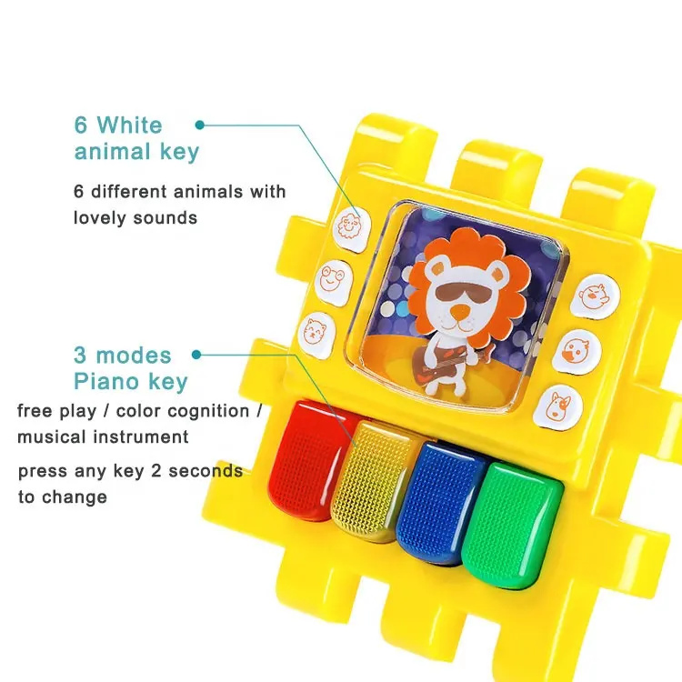 6 Sides Educational Toys Multifunction Colorful Musical Kid Baby Activity Cube Toy with Gears Game