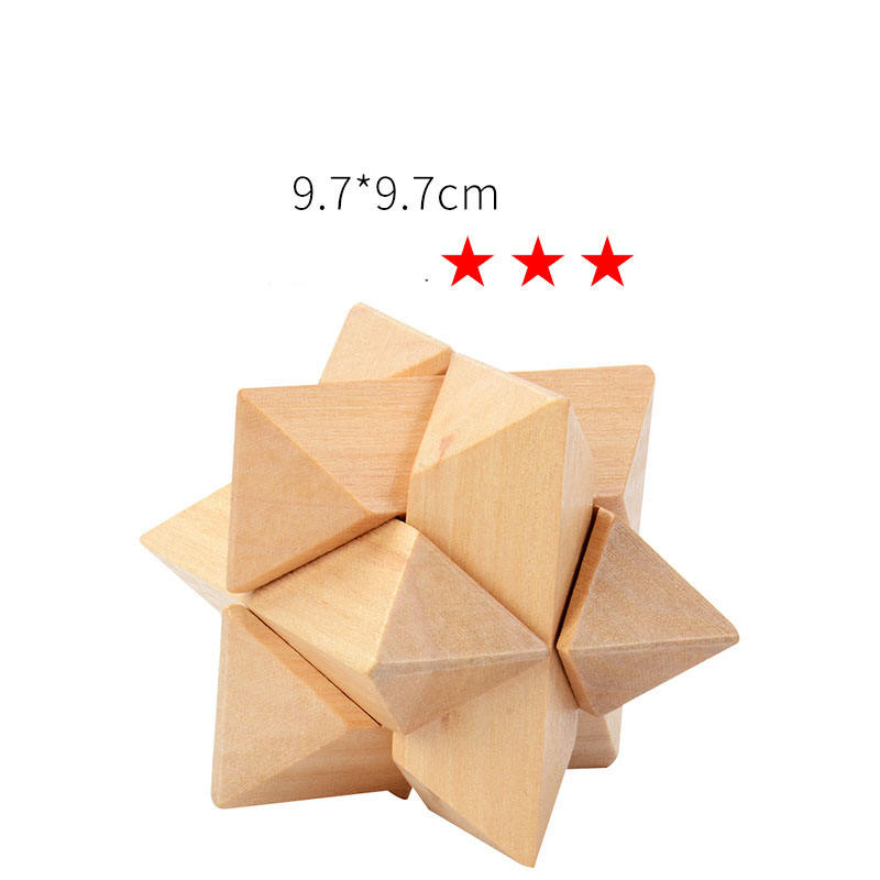 3D Wooden New Design Iq Brain Teaser Lock Interlocking Intelligence Anti-Stress Wood Puzzles Game Toy for Adults Kids