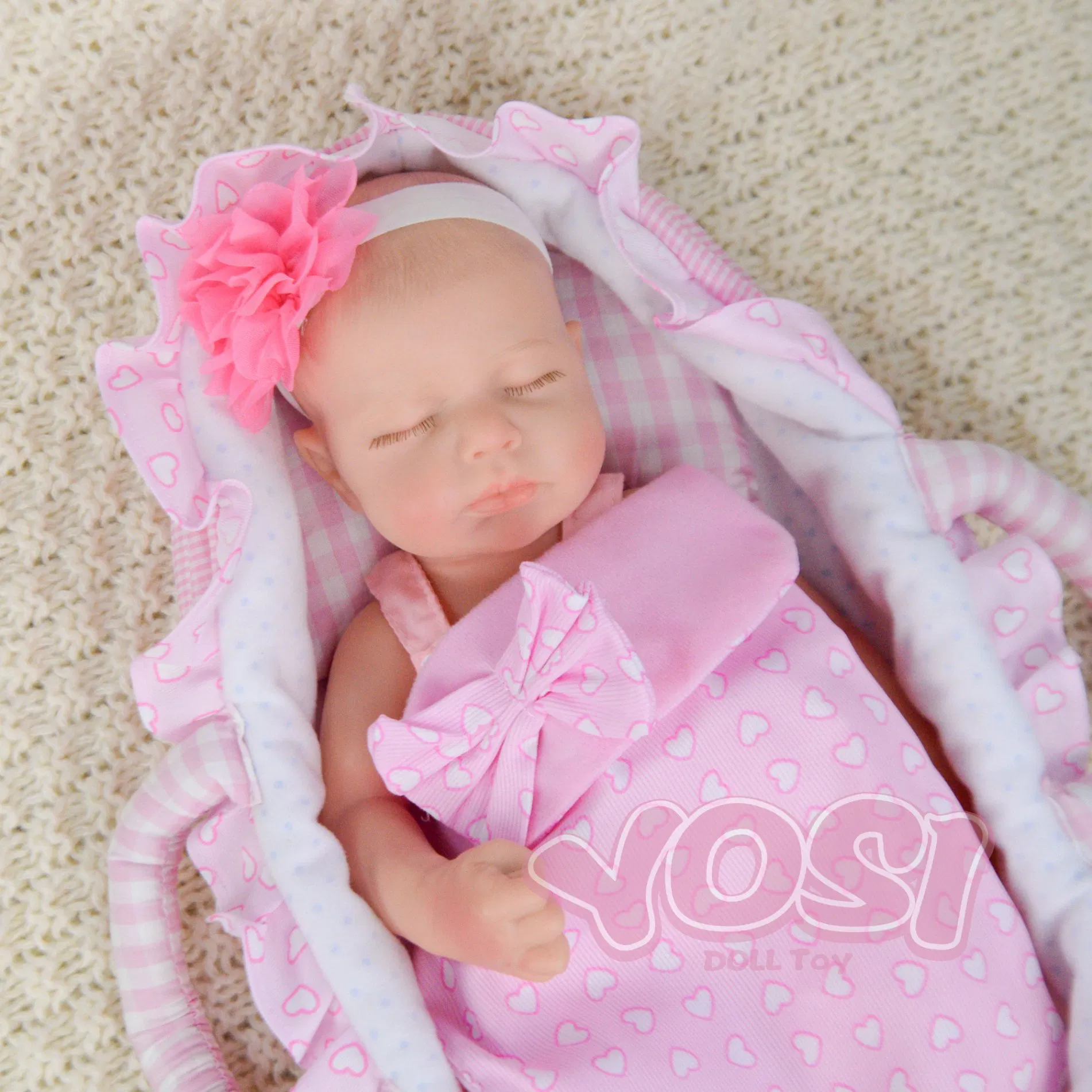 13inch Exquisite Lifelike Baby Doll Toy with Full Body Solid Soft Silicone Reborn Doll Unique Comfortable Touch Doll Toy