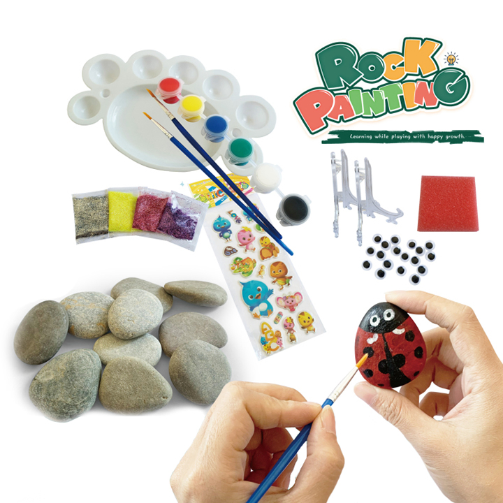 Hot Sales New Arrive High Quality Early Educational Creative DIY Paint Drawing Art Crafts Kids Rock Painting Kit Toys