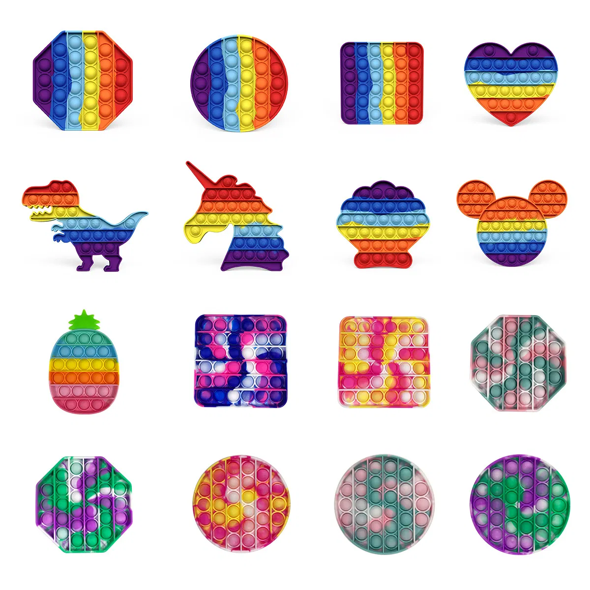 Kgobang Push Bubble Pops Fidget Sensory Toy for Autisim Special Needs Anti-Stress Game Stress Relief Squishy Pops It Fidget Toys