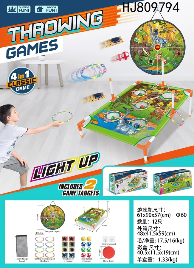 Kids Playing Cornhole Flying Disc Throwing Game