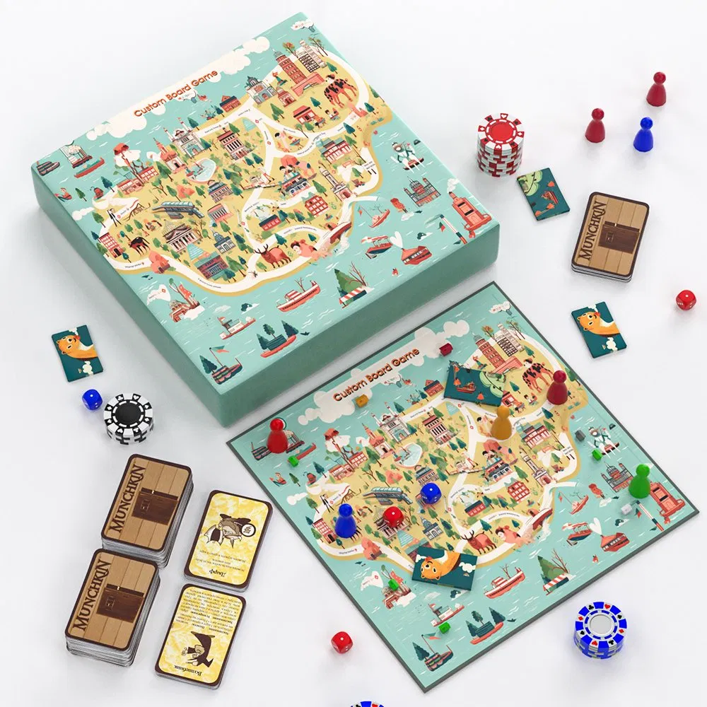 Custom Board Games Design Logo Printing Wealth Paper Card Education Board Game