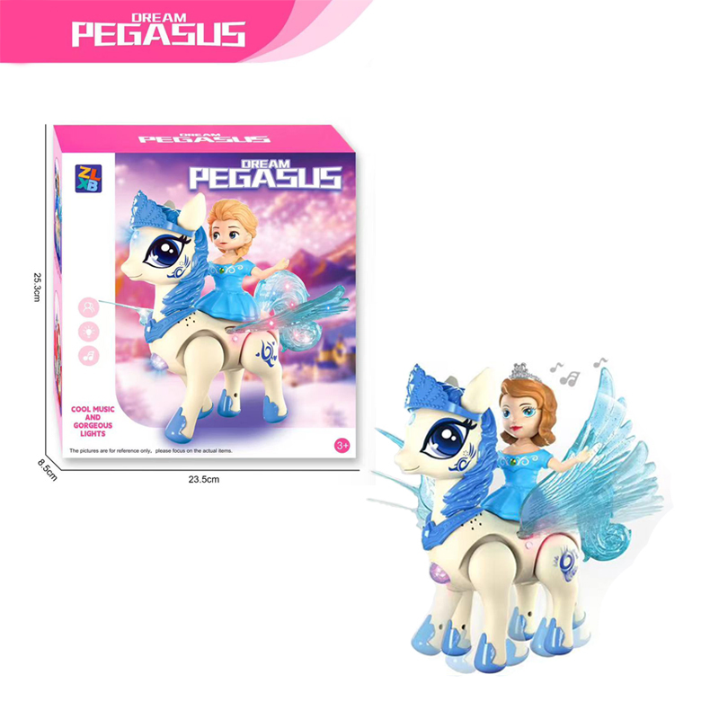 Trending Novelty Wholesale Electric Walking Princess Child Toy with Interactive LED Lights, Melodic Tunes and Fancy Color Box Gift Toys for Kids