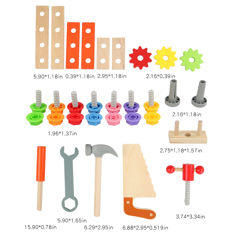 Wholesale Kids Wooden Toys Early Educational Wooden Play Pretend Toolbox Set Toys