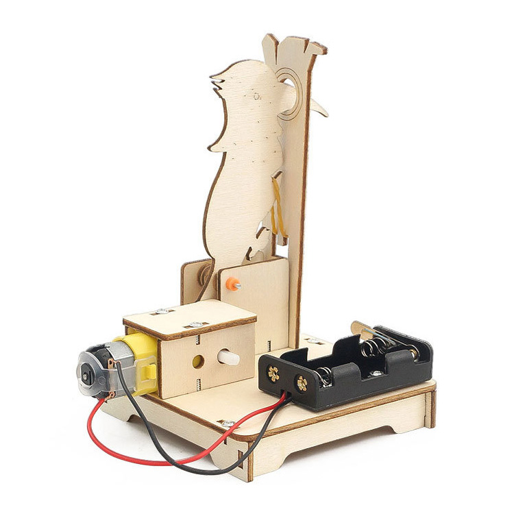DIY Wooden Mechanical Woodpecker Children Handmade Building Model Toys Stem Fun Science Experiment Kit for Kids Gift