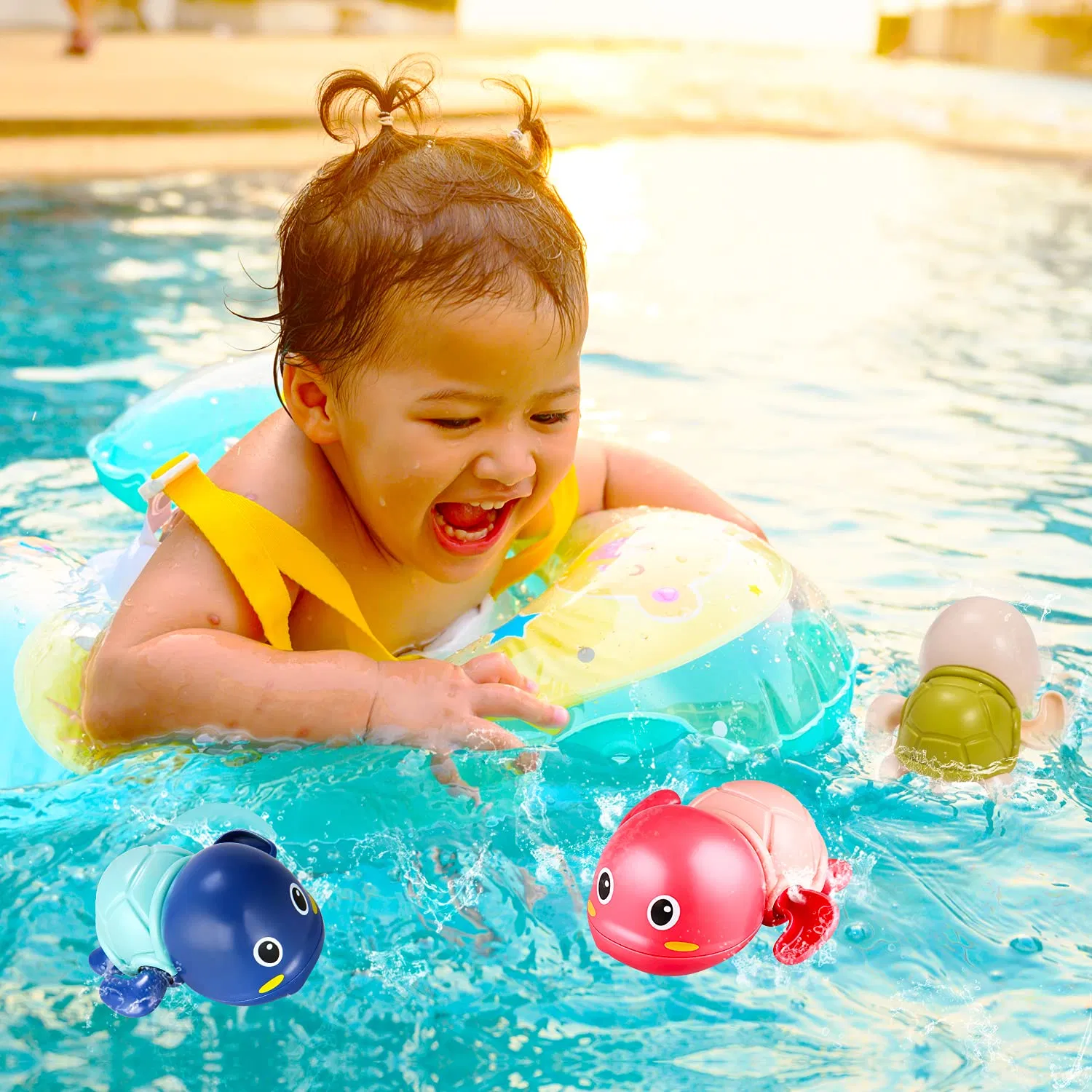Hot Sale Cute Swimming Turtle Bath Toys for Toddlers Kids Floating Wind-up Toys