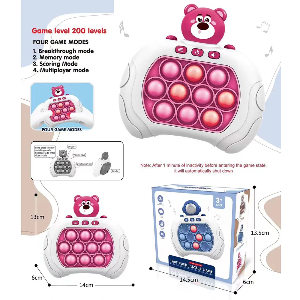 New Arrive Kids Hot Sale Wholesale Educational Stress Relief Fidget Parent-Children Interaction Plastic Electronic Handheld Bubble Quick Push Game Machine Toys