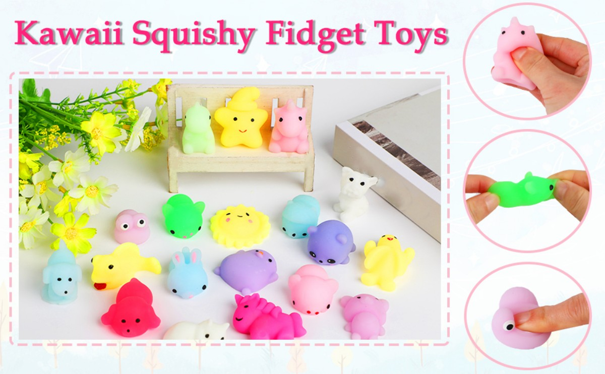 Mochi Squishy Toys, Mini Kawaii Squishy Fidget Toys Bundles Squishies Party Favors for Kids Gift for Easter Basket Stuffers Egg Fillers Birthday Classroom Prize