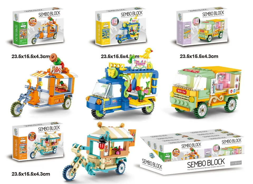 Beautiful City Landscape Building Block Car for Educational Toy