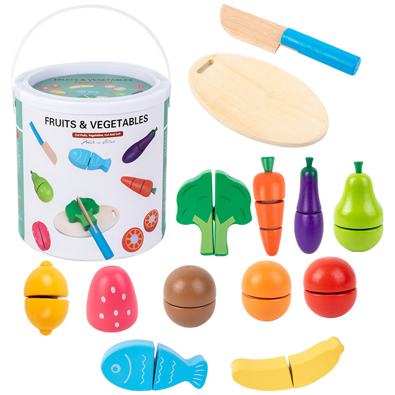 New Baby Early Learning Grip-and-Hold Fruit Vegetable Realistic Food Toy Wooden