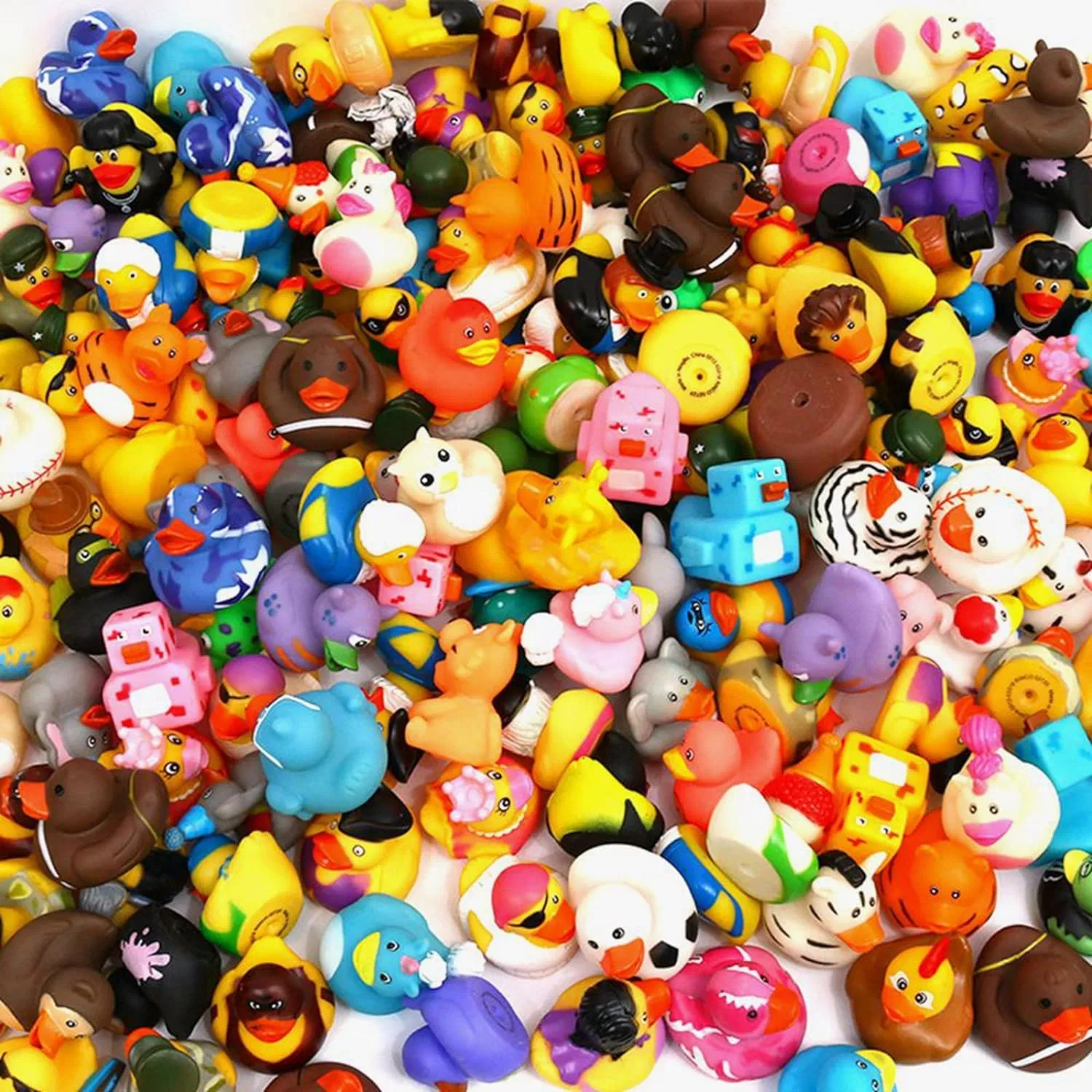 2" Bulk Floater Rubber Ducks for Kids - Baby Bath Toy Assortment