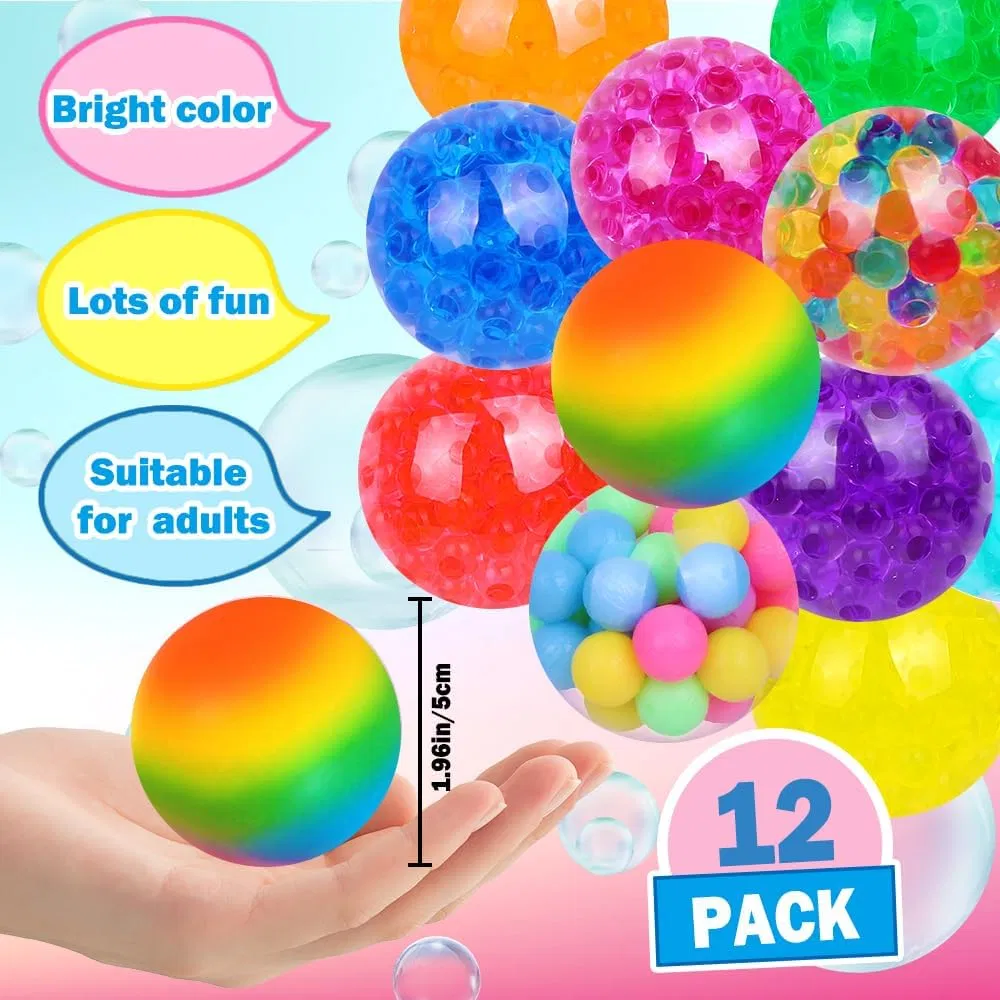 2 Inches Stress Balls for Kids Adults, Slow Rising Stress Ball, Fidget Toys for Anxiety Relief, Hand Therapy Sensory Squishy Ball, Bulk Squeeze Balls