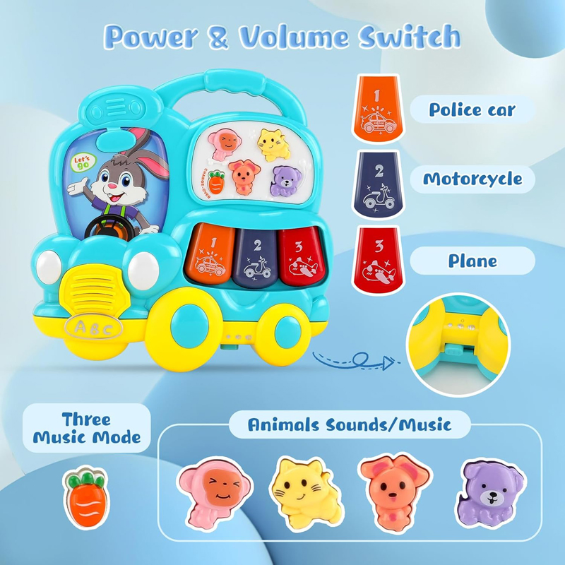 Baby Early Learning Train Crawling Toy with Light Music Gift