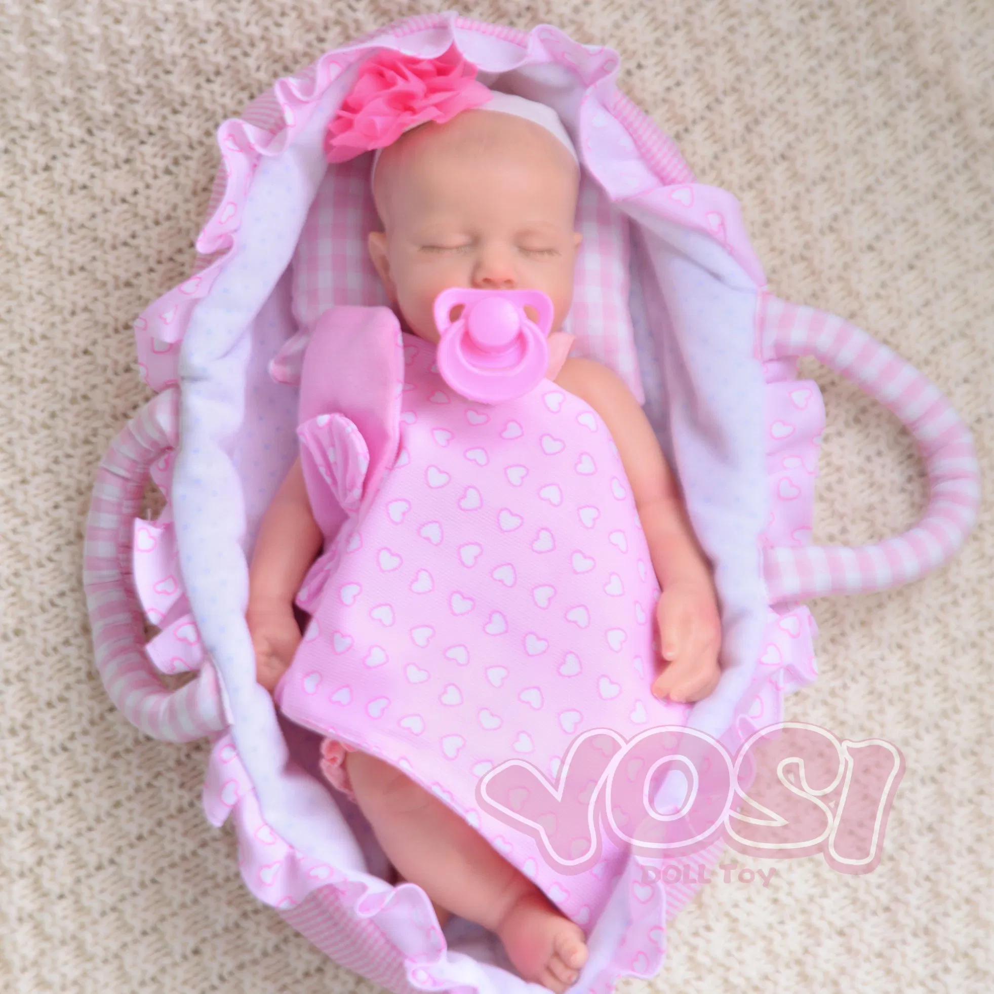 13inch Exquisite Lifelike Baby Doll Toy with Full Body Solid Soft Silicone Reborn Doll Unique Comfortable Touch Doll Toy