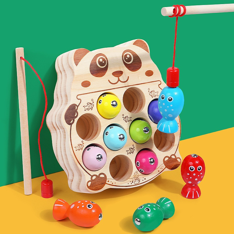 Eco-Friendly Magnetic Cat Fishing Game - Wooden Toddler Educational Toy