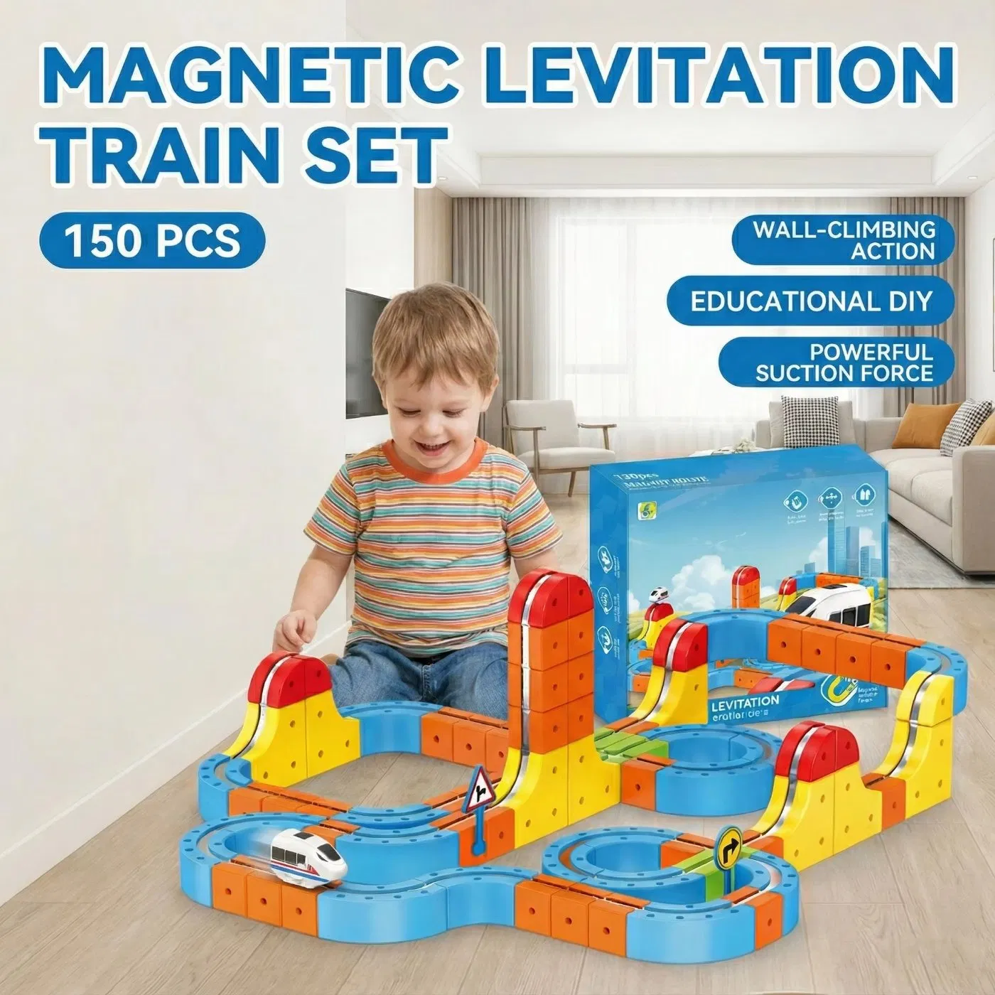 AiJH Electric DIY Track Sets Flexible Race Track Building Gravity-Defying DIY Intelligence Blocks Stem Toy