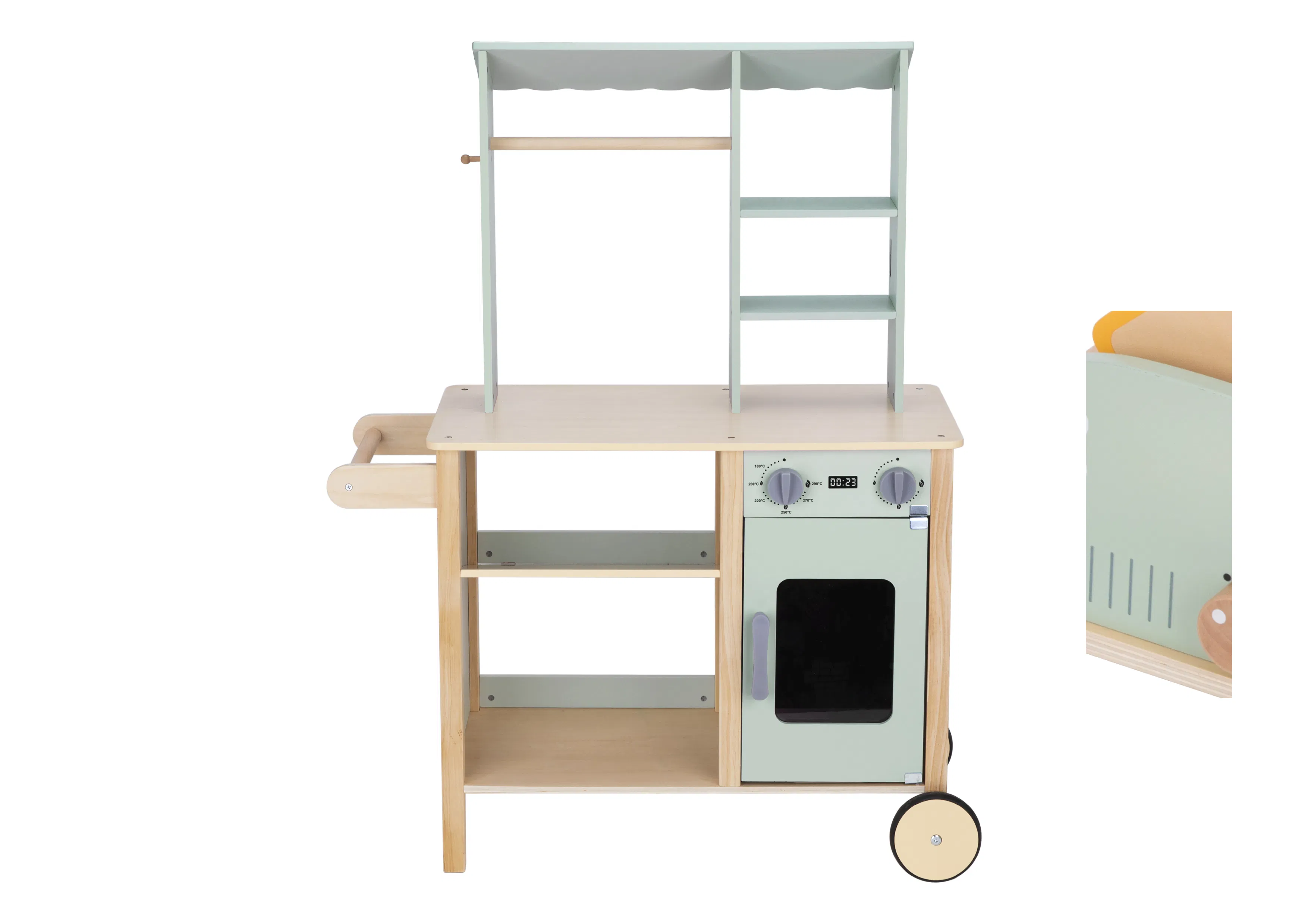 New Children Play Grocery Store Toy Wooden Pretend Toy Stall Cash Register Sale Shelf Shop Cart Trolley Set