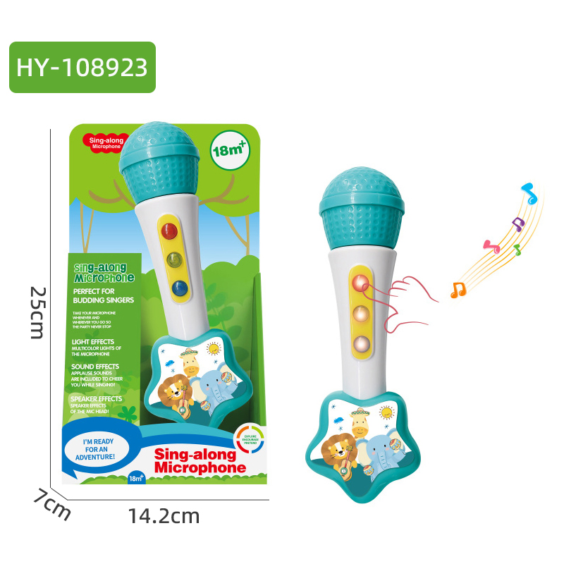 Baby Early Learning Music Instruments Interactive Gift Enlighten Kids Guitar &amp; Microphone Toy Set with Lights Sound Effects
