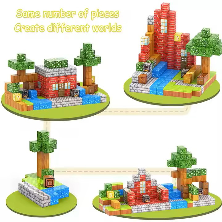 2cm Bricks DIY Base Scenario Magnetic Cubes Building Blocks Toy