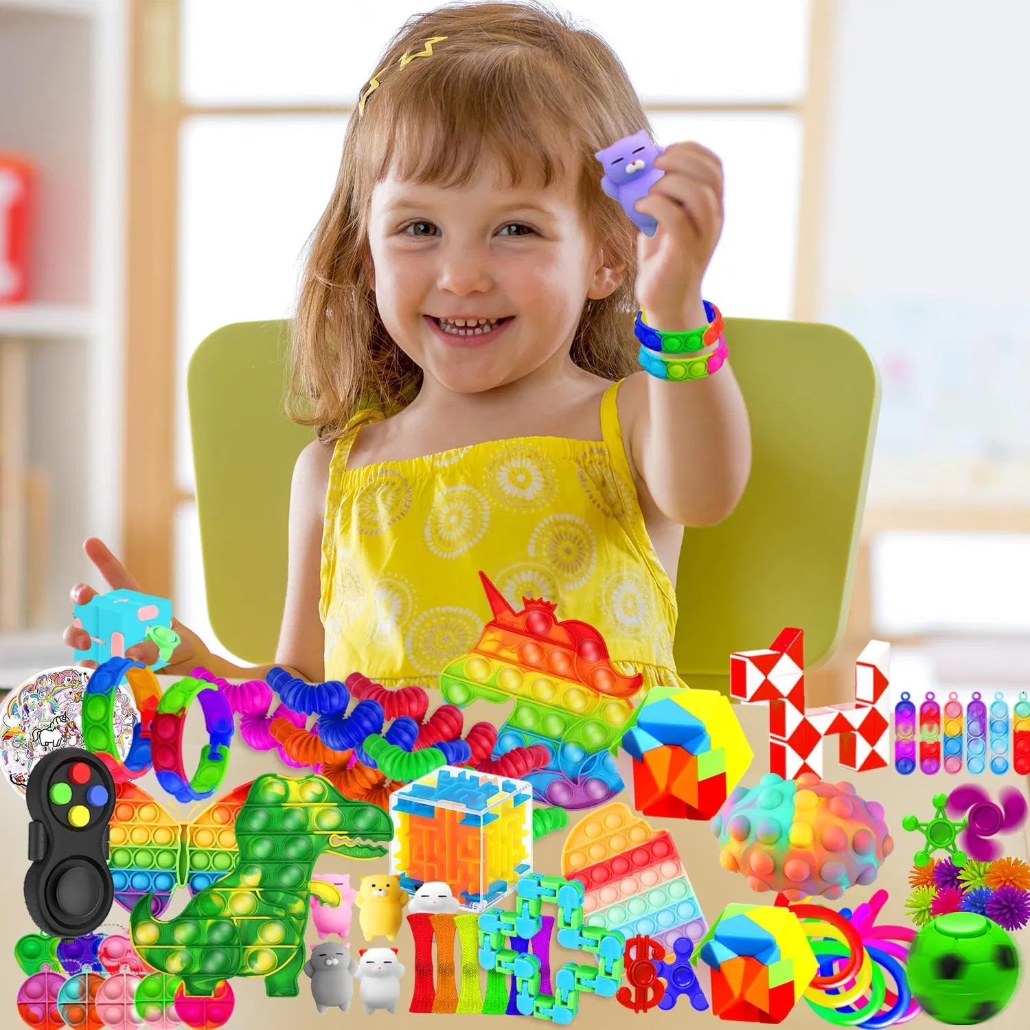 120 Pack Fidgets Set Stocking Stuffers for Kids Party Favors Autism Sensory Toy Bulk Adults Kids Boys Girls Teens Stress Autistic Adhd Anxiety Carnival Treasure