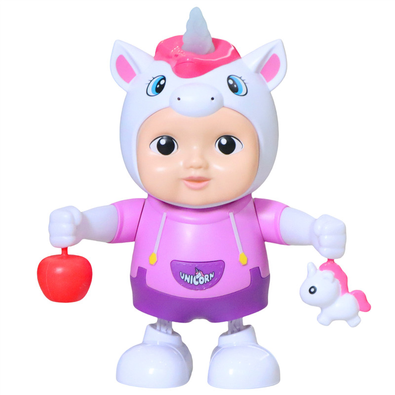 15+ Years Factory Dancing Unicorn Baby Toy with LED and Music Electric Walking Unicorn Doll for Kids