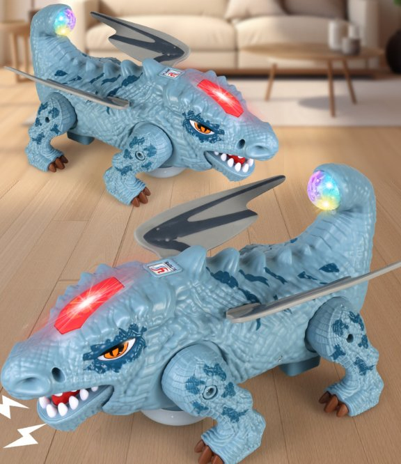 Toy Stunt, Flying Dragon Lighting Music Automatic Switching Crawling Electric Dinosaur Model Universal Car