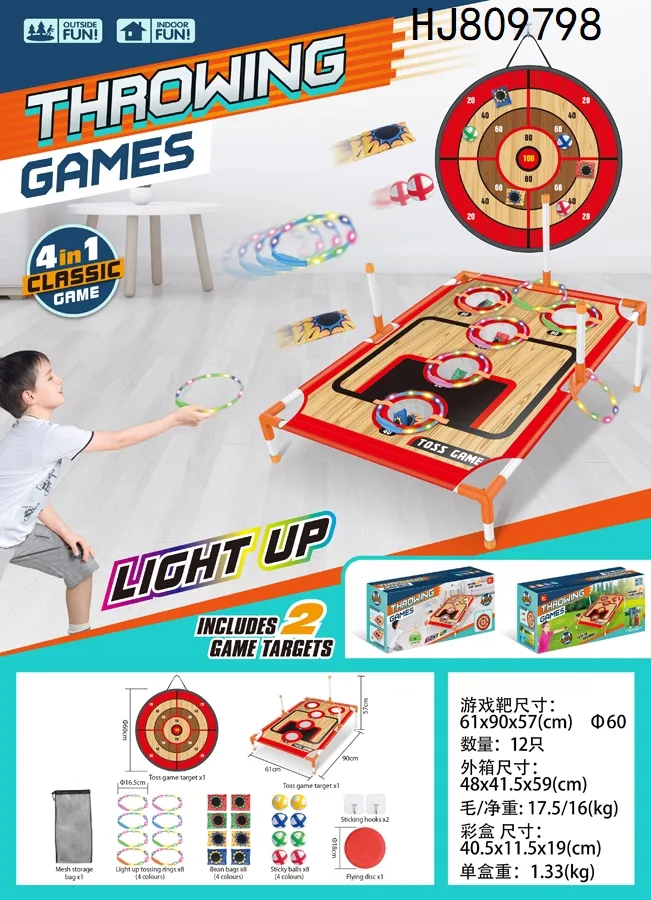 Kids Playing Cornhole Flying Disc Throwing Game