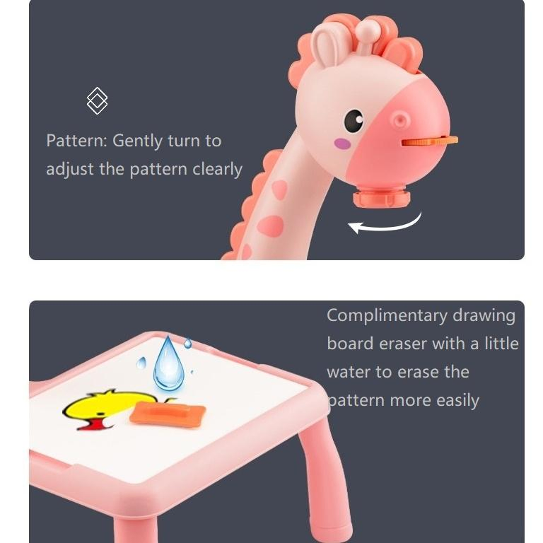 AiJH Children's Electric Light Music DIY Projection Drawing Board Erasable Plastic Toy Early Education Toy Graffiti Board Projected Toys