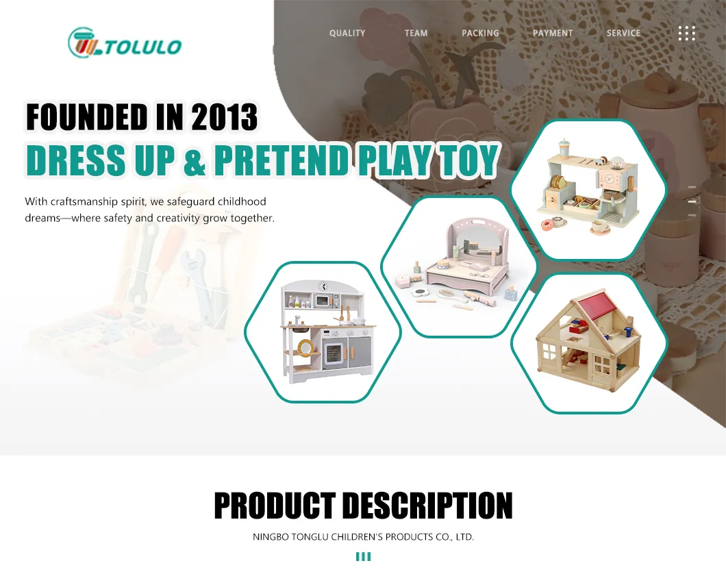 Solid Wood Children Pretend Cooking Play Set