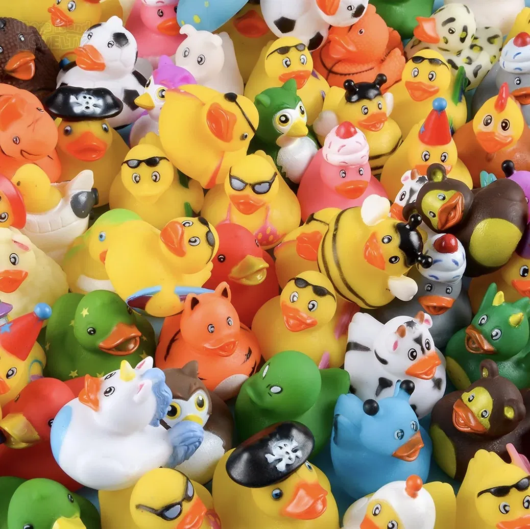 2" Bulk Floater Rubber Ducks for Kids - Baby Bath Toy Assortment