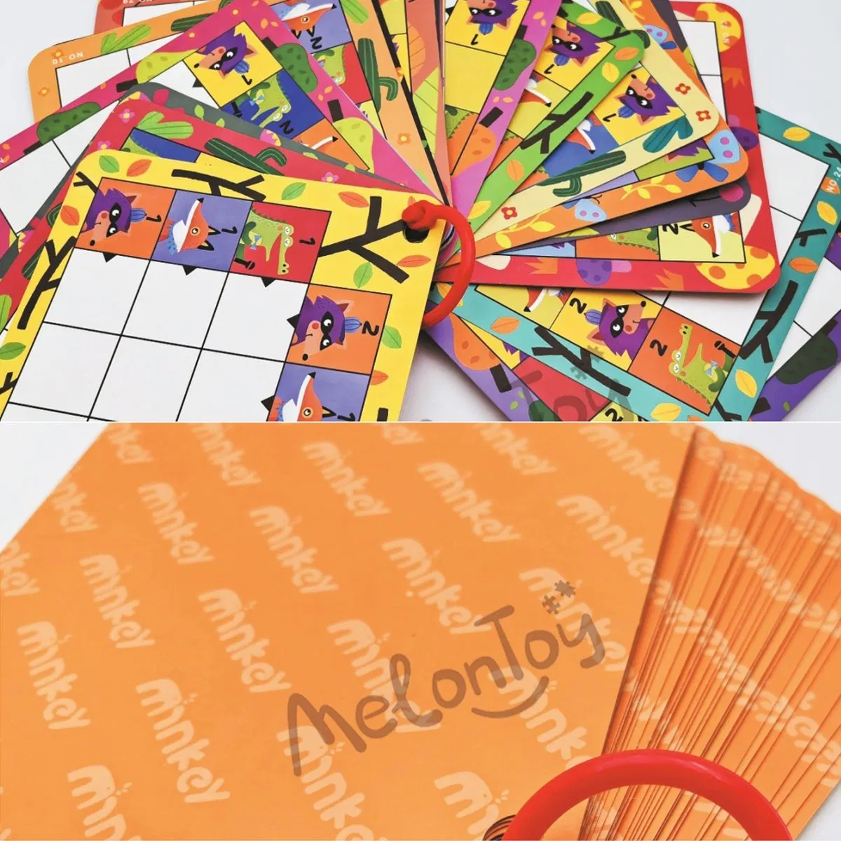 Custom Colorful Educational Board Games Animal Logic Game Playing Cards Children Toy Card Games Paper Board Game for Kids