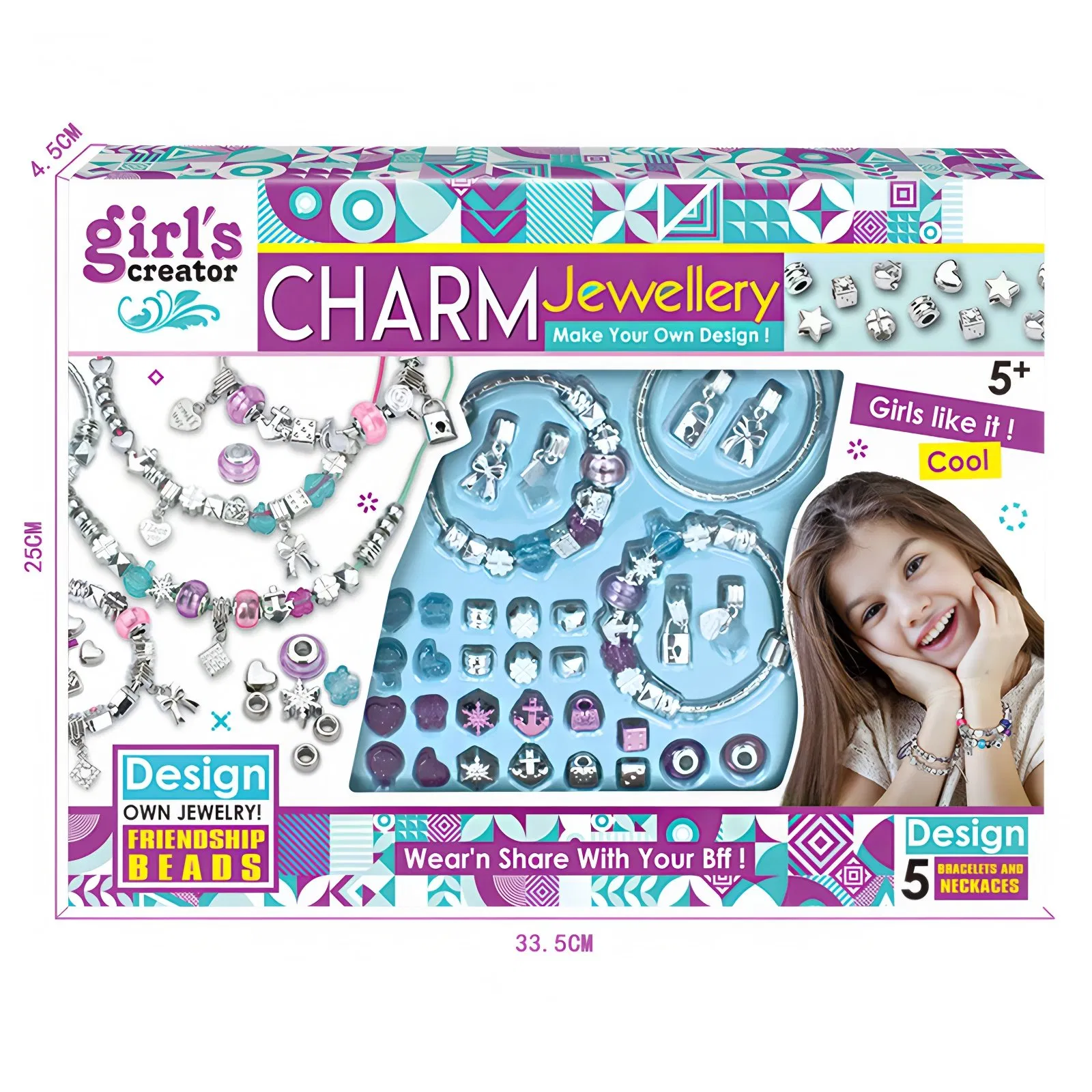 Wholesale Creative Bracelet-Making Set with Charm Pendants DIY Playful Charm &amp; Jewelry Kit, Tweens &amp; Girls, Arts &amp; Crafts Set Toys