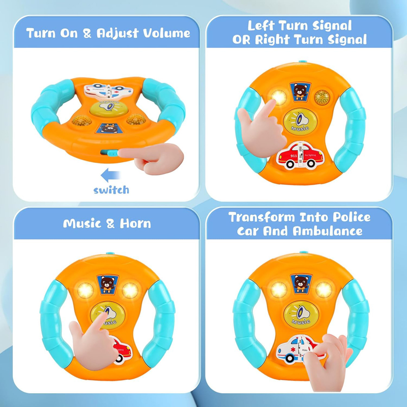 Baby Early Learning Train Crawling Toy with Light Music Gift