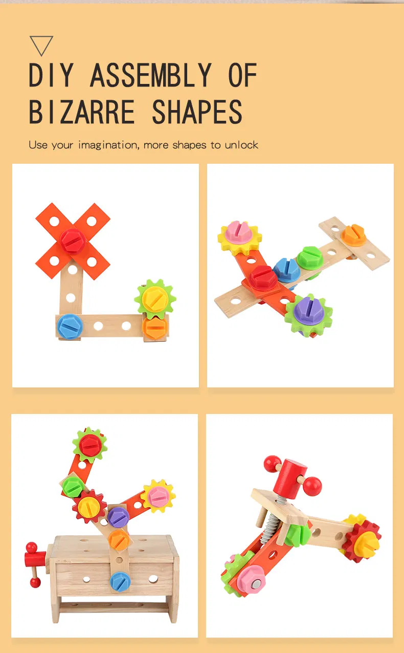 Educational Wooden Play Pretend Toolbox Set 8